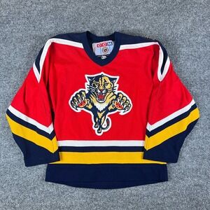 Vintage 90s CCM Florida Panthers Jersey Boys S/M Blank Red NHL Embroidered Youth